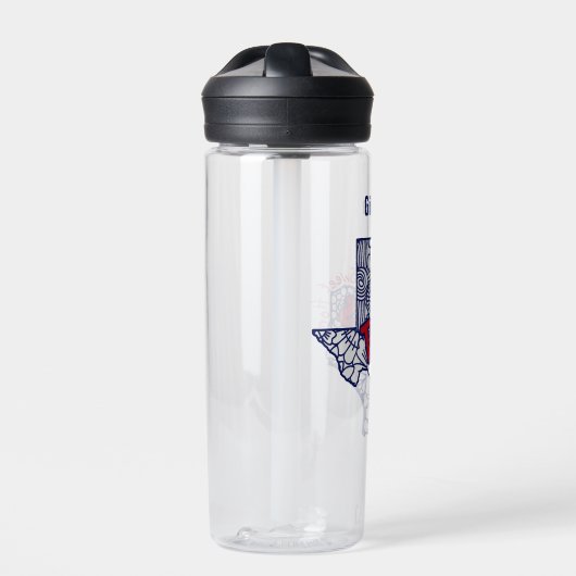 Texas Floral Doodles gepersonaliseerd Waterfles (Voorkant)