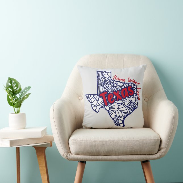 Texas Floral Doodles Kussen (Stoel)