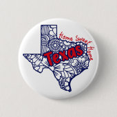 Texas Floral Doodles Ronde Button 5,7 Cm (Voorkant)
