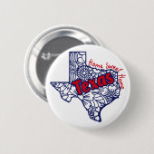 Texas Floral Doodles Ronde Button 5,7 Cm (Voorkant /achterkant)