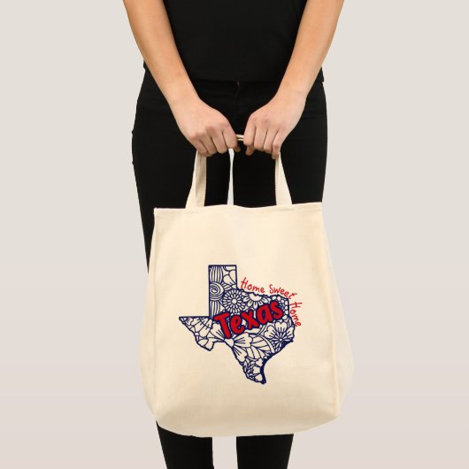 Texas Floral Doodles Tote Bag (Voorkant (product))