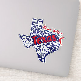 Texas Floral Doodles Vinyl Decal Sticker