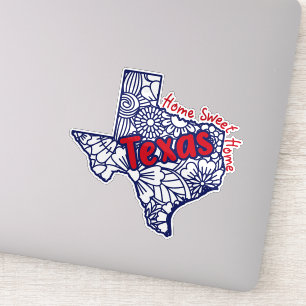 Texas Floral Doodles Vinyl Decal Sticker