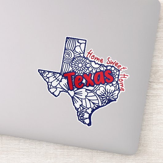 Texas Floral Doodles Vinyl Decal Sticker (Detail)