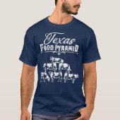 Texas Food Pyramid Grappige Koe Piramide T-shirt (Voorkant)