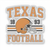 Texas Football Retro Helm Sticker (Voorkant)