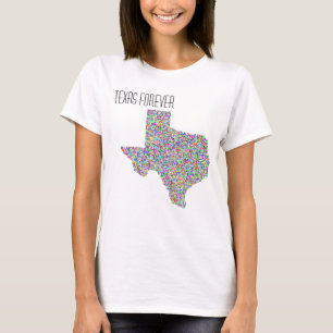 Texas Forever Kleurrijke Graphic Baseball T-shirt