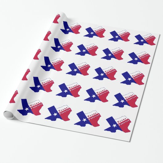 Texas Forever Vlag Kaart Cadeaupapier (Uitgerold)