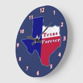 Texas Forever Vlag Kaart Grote Klok (Hoek)