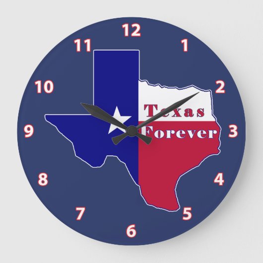 Texas Forever Vlag Kaart Grote Klok (Voorkant)