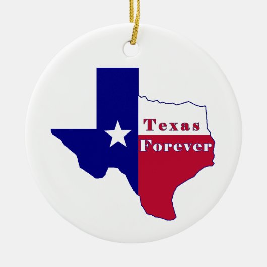 Texas Forever Vlag Kaart Keramisch Ornament (Voorkant)