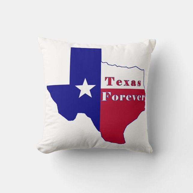 Texas Forever Vlag Kaart Kussen (Voorkant)