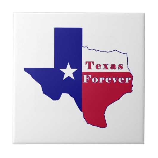 Texas Forever Vlag Kaart Tegeltje (Voorkant)