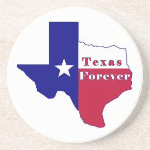 Texas Forever Vlag Kaart Zandsteen Onderzetter