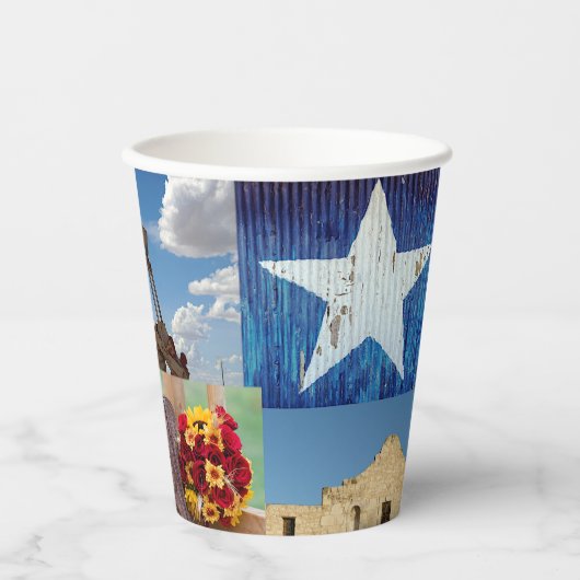 Texas-fotomozaïek Papieren Bekers (Voorkant)