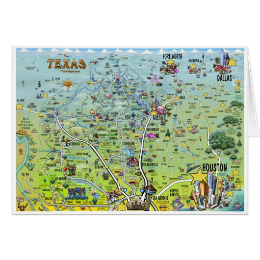 Texas Fun Map (Voorkant Horizontaal)