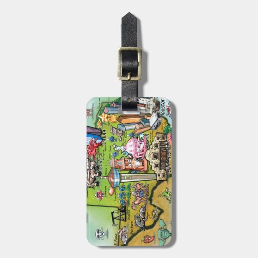 Texas Fun Map Bagagelabel (Voorkant verticaal)