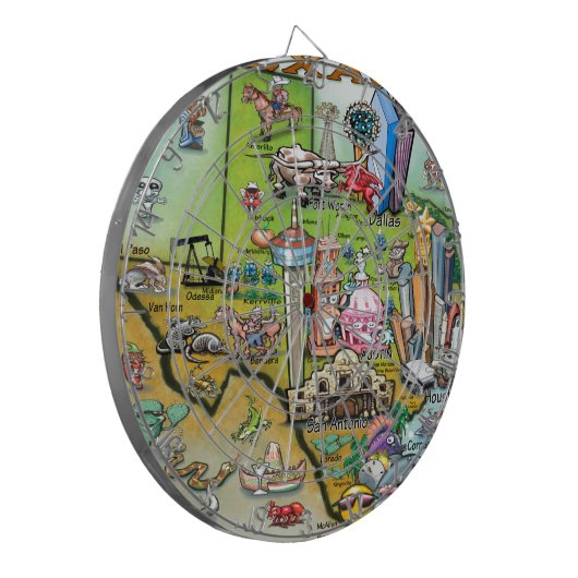 Texas Fun Map Dartbord (Voorkant Links)