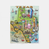 Texas Fun Map Fleece Deken (Voorkant)
