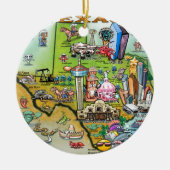 Texas Fun Map Keramisch Ornament (Voorkant)