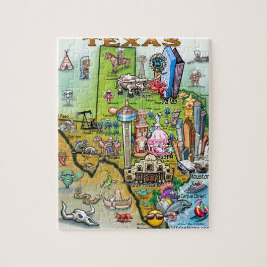 Texas Fun Map Legpuzzel (Verticaal)
