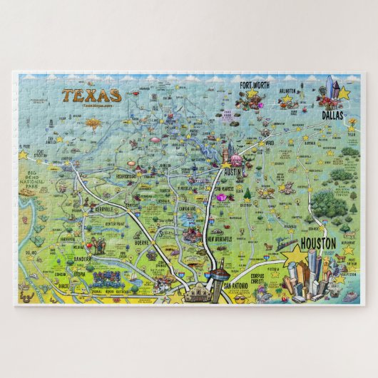 Texas Fun Map Legpuzzel (Horizontaal)