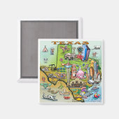 Texas Fun Map Magneet (Voorkant / Achterkant)