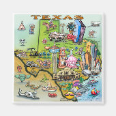 Texas Fun Map Magneet (Voorkant)