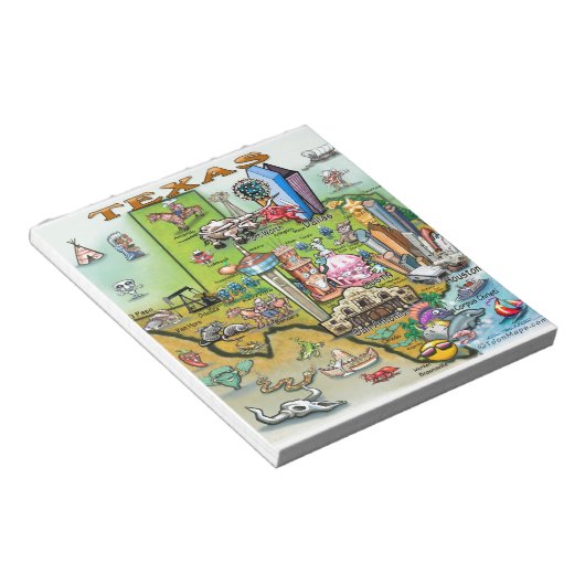 Texas Fun Map Notitieblok (Schuin)