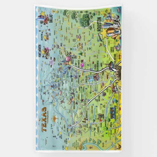 Texas Fun Map Spandoek (Verticaal)