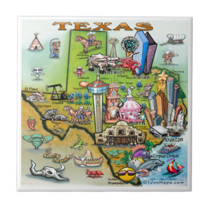 Texas Fun Map Tegeltje