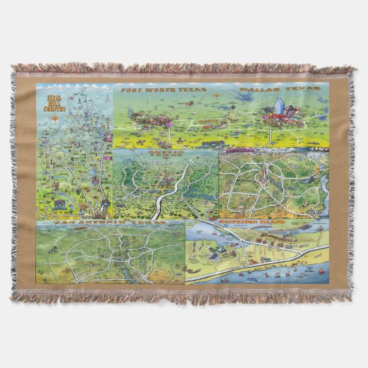 Texas Fun Maps Deken (Voorkant)