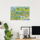 Texas Fun Maps Poster (Thuiskantoor)