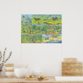 Texas Fun Maps Poster (Keuken)
