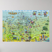 Texas Fun Maps XX Groot Poster (Voorkant)