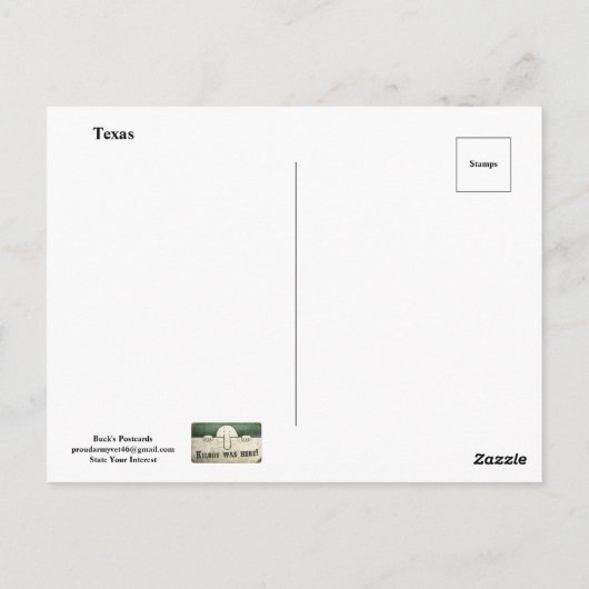 Texas Funny Briefkaart (Achterkant)