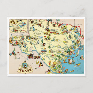 Texas Funny  Map Briefkaart