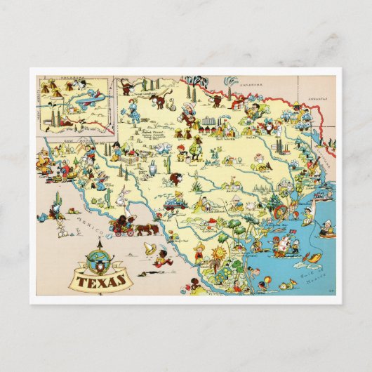 Texas Funny Map Briefkaart (Voorkant)