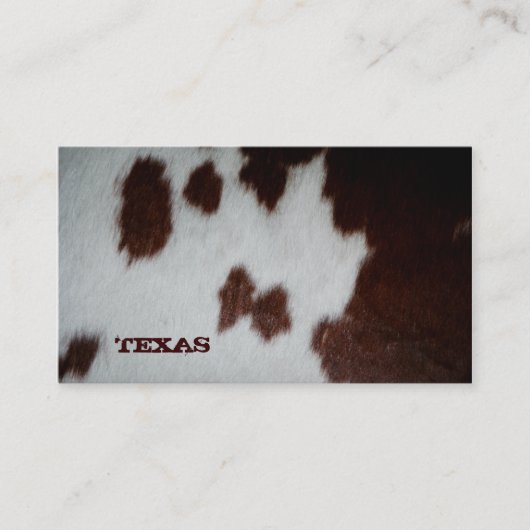 Texas Fur Visitekaartje Cow (Voorkant)