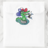 Texas Gator vangt Drone Classic Ronde Sticker (Tas)