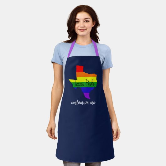 Texas Gay Pride Rainbow Custom Navy Blue Schort (Gedragen)