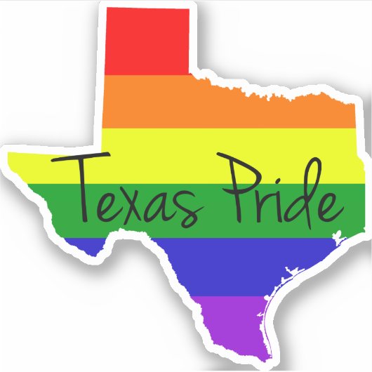 Texas Gay Pride Rainbow LGBTQ Sticker (Voorkant)