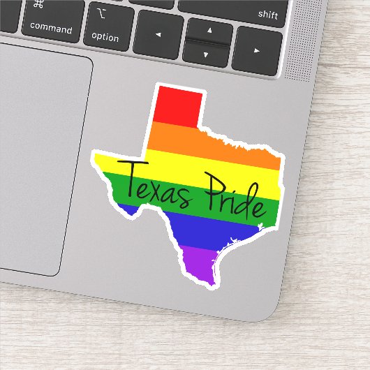 Texas Gay Pride Rainbow LGBTQ Sticker (Detail)