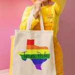 Texas Gay Pride Rainbow Tote Bag<br><div class="desc">Texas vulde zich in met een mooie regenboog. Geweldige gay pride canvas tas cadeau voor een Australische of LGBT Texaan.</div>