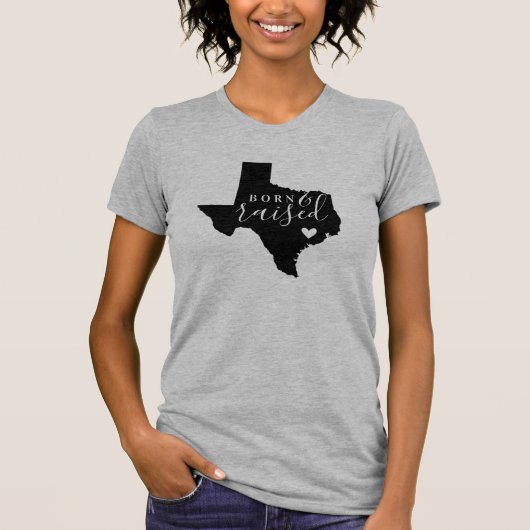 Texas Geboren en getogen State T-shirt (Voorkant)