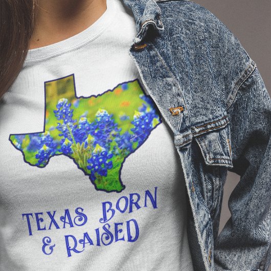 Texas Geboren & Getogen Bluebonnets Staat Texas T-shirt