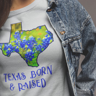 Texas Geboren Opgegroeid Bluebonnets Staat Texas G T-shirt