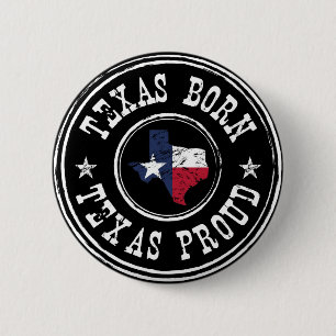 Texas geboren - Texas trots Ronde Button 5,7 Cm