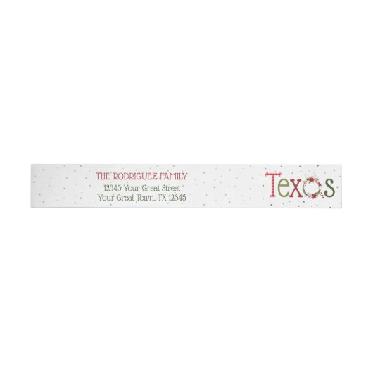 Texas Gebreide Letters en Poinsettia Krans (Individueel)