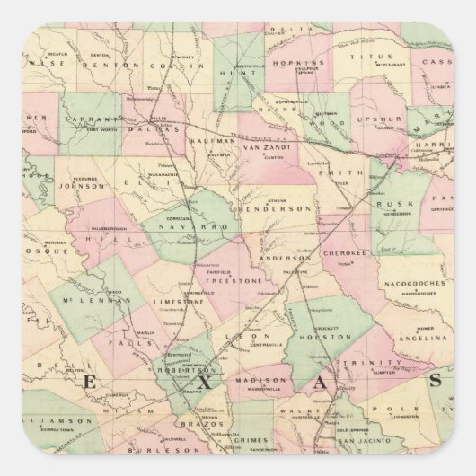 Texas gedeelte vierkante sticker (Voorkant)
